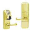 AD200-MS-70-MGK-TLR-GD-29R-605 Schlage Classroom/Storeroom Mortise Magnetic Stripe(Insert) Keypad Lock with Tubular Lever in Bright Brass