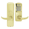 AD200-MS-50-MSK-SPA-GD-29R-606 Schlage Office Mortise Magnetic Stripe Keypad Lock with Sparta Lever in Satin Brass