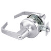 AU4706LN-625 Yale 4700LN Series Single Cylinder Service Station Cylindrical Lock with Augusta Lever in Bright Chrome