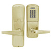 AD200-MS-70-KP-ATH-PD-606 Schlage Classroom/Storeroom Mortise Keypad Lock with Athens Lever in Satin Brass