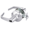 M-AU4705LN-625 Yale 4700LN Series Single Cylinder Storeroom or Closet Cylindrical Lock with Augusta Lever Prepped for Medeco-ASSA IC Core in Bright Chrome