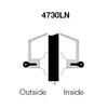 PB4730LN-605 Yale 4700LN Series Double Cylinder Utility or Institutional Cylindrical Lock with Pacific Beach Lever in Bright Brass