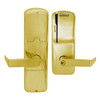 AD200-MS-40-MS-RHO-PD-605 Schlage Privacy Mortise Magnetic Stripe(Swipe) Lock with Rhodes Lever in Bright Brass