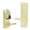 AD200-MS-40-MGK-ATH-PD-606 Schlage Privacy Mortise Magnetic Stripe(Insert) Keypad Lock with Athens Lever in Satin Brass