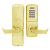 AD200-MD-40-KP-RHO-RD-605 Schlage Privacy Mortise Deadbolt Keypad Lock with Rhodes Lever in Bright Brass
