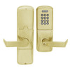 AD200-MD-60-KP-RHO-RD-606 Schlage Apartment Mortise Deadbolt Keypad Lock with Rhodes Lever in Satin Brass