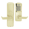 AD250-MS-70-MSK-RHO-PD-606 Schlage Classroom/Storeroom Magnetic Stripe Keypad Lock with Rhodes Lever in Satin Brass