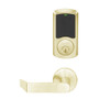 LEMS-GRW-P-06-606-00B Schlage Storeroom Wireless Greenwich Mortise Lock with LED Indicator and Rhodes Lever in Satin Brass