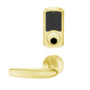 LEMS-GRW-L-07-605-00A Schlage Less Cylinder Storeroom Wireless Greenwich Mortise Lock with LED Indicator and Athens Lever in Bright Brass
