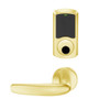 LEMS-GRW-L-07-605-00C Schlage Less Cylinder Storeroom Wireless Greenwich Mortise Lock with LED Indicator and Athens Lever in Bright Brass