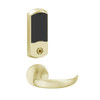 LEMS-GRW-L-17-606-00A Schlage Less Cylinder Storeroom Wireless Greenwich Mortise Lock with LED Indicator and Sparta Lever in Satin Brass