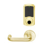 LEMS-GRW-L-03-605-00B Schlage Less Cylinder Storeroom Wireless Greenwich Mortise Lock with LED Indicator and Tubular Lever in Bright Brass