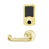 LEMS-GRW-L-03-605-00C Schlage Less Cylinder Storeroom Wireless Greenwich Mortise Lock with LED Indicator and Tubular Lever in Bright Brass