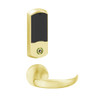 LEMB-GRW-P-17-605-00B Schlage Privacy/Office Wireless Greenwich Mortise Lock with Push Button & LED Indicator and Sparta Lever in Bright Brass