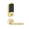 LEMB-GRW-P-02-605-00A Schlage Privacy/Office Wireless Greenwich Mortise Lock with Push Button & LED Indicator and 02 Lever in Bright Brass