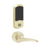 LEMB-GRW-P-12-606-00C-LH Schlage Privacy/Office Wireless Greenwich Mortise Lock with Push Button & LED Indicator and 12 Lever in Satin Brass