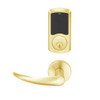 LEMB-GRW-P-OME-605-00C Schlage Privacy/Office Wireless Greenwich Mortise Lock with LED Indicator and Omega Lever in Bright Brass