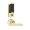 LEMB-GRW-L-01-606-00A Schlage Less Cylinder Privacy/Office Wireless Greenwich Mortise Lock with Push Button & LED Indicator and 01 Lever in Satin Brass