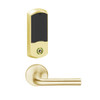 LEMB-GRW-L-02-605-00C Schlage Less Cylinder Privacy/Office Wireless Greenwich Mortise Lock with Push Button & LED Indicator and 02 Lever in Bright Brass