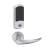LEMS-GRW-J-OME-626-00B Schlage Storeroom Wireless Greenwich Mortise Lock with LED Indicator and Omega Lever Prepped for FSIC in Satin Chrome