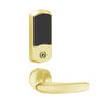 LEMB-GRW-J-07-605-00B Schlage Privacy/Office Wireless Greenwich Mortise Lock with Push Button & LED Indicator and Athens Lever Prepped for FSIC in Bright Brass