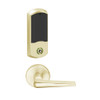 LEMB-GRW-J-05-606-00C Schlage Privacy/Office Wireless Greenwich Mortise Lock with Push Button & LED Indicator and 05 Lever Prepped for FSIC in Satin Brass