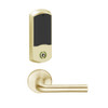 LEMB-GRW-BD-02-606-00B Schlage Privacy/Office Wireless Greenwich Mortise Lock with Push Button & LED Indicator and 02 Lever Prepped for SFIC in Satin Brass