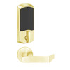 LEMD-GRW-L-06-605-00A Schlage Less Cylinder Privacy/Apartment Wireless Greenwich Mortise Deadbolt Lock with LED and Rhodes Lever in Bright Brass