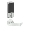 LEMD-GRW-L-06-619-00A Schlage Less Cylinder Privacy/Apartment Wireless Greenwich Mortise Deadbolt Lock with LED and Rhodes Lever in Satin Nickel