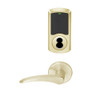 LEMD-GRW-J-12-606-00A-LH Schlage Privacy/Apartment Wireless Greenwich Mortise Deadbolt Lock with LED and 12 Lever Prepped for FSIC in Satin Brass