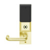 LEMS-ADD-L-03-605 Schlage Less Mortise Cylinder Storeroom Wireless Addison Mortise Lock with LED and Tubular Lever in Bright Brass