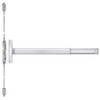 2603-625-48 PHI 2600 Series Non Fire Rated Concealed Vertical Rod Exit Device Prepped for Key Retracts Latchbolt in Bright Chrome Finish