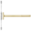 2614-606-48 PHI 2600 Series Non Fire Rated Concealed Vertical Rod Exit Device Prepped for Lever Always Active in Satin Brass Finish