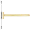 2614CD-605-36 PHI 2600 Series Non Fire Rated Concealed Vertical Rod Exit Device Prepped for Lever Always Active with Cylinder Dogging in Bright Brass Finish