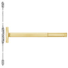 2601LBR-605-36 PHI 2600 Series Non Fire Rated Concealed Vertical Rod Exit Device Prepped for Cover Plate with Less Bottom Rod in Bright Brass Finish