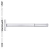 2603LBR-625-36 PHI 2600 Series Non Fire Rated Concealed Vertical Rod Exit Device Prepped for Key Retracts Latchbolt with Less Bottom Rod in Bright Chrome Finish