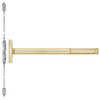 2608LBR-606-48 PHI 2600 Series Non Fire Rated Concealed Vertical Rod Exit Device Prepped for Key Controls Lever with Less Bottom Rod in Satin Brass Finish