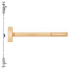 2705CD-612-36 PHI 2700 Series Wood Door Concealed Vertical Rod Device Prepped for Key Controls Thumb Piece with Cylinder Dogging in Satin Bronze Finish