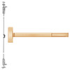 2705CD-612-48 PHI 2700 Series Wood Door Concealed Vertical Rod Device Prepped for Key Controls Thumb Piece with Cylinder Dogging in Satin Bronze Finish