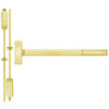 DE2214LBR-605-48 PHI 2200 Series Non Fire Rated Apex Surface Vertical Rod Device with Delayed Egress Prepped for Lever-Knob Always Active in Bright Brass Finish