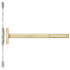 DE2614LBR-606-36 PHI 2600 Series Concealed Vertical Rod Exit Device with Delayed Egress Prepped for Lever Always Active in Satin Brass Finish