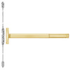 DEFL2603-605-36 PHI 2600 Series Fire Rated Concealed Vertical Rod Exit Device with Delayed Egress Prepped for Key Retracts Latchbolt in Bright Brass Finish