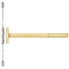 DEFL2608LBR-605-36 PHI 2600 Series Fire Rated Concealed Vertical Rod Exit Device with Delayed Egress Prepped for Key Controls Lever in Bright Brass Finish