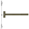 DE2715-613-36 PHI 2700 Series Non Fire Rated Wood Door Concealed Vertical Exit Device Prepped for Thumbpiece Always Active in Oil Rubbed Bronze Finish