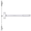 ELRFL2702LBR-625-36 PHI 2700 Series Wood Door Concealed Vertical Exit Device with Electric Latch Retraction Prepped for Dummy Trim in Bright Chrome Finish