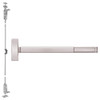 MLRFL2714-628-48 PHI 2700 Series Wood Door Concealed Vertical Exit Device with Motorized Latch Retraction Prepped for Lever-Knob Always Active in Satin Aluminum Finish