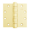 5BB1HW-4-5x4-5-632 IVES 5 Knuckle Ball Bearing Full Mortise Hinge in Bright Brass Plated