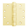 5BB1HW-4-5x4-5-605 IVES 5 Knuckle Ball Bearing Full Mortise Hinge in Bright Brass