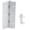 224XY-US28-85-HT IVES Adjustable Full Surface Continuous Geared Hinges with Hospital Tip in Satin Aluminum