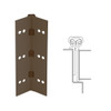 114XY-313AN-83-SECWDHM IVES Full Mortise Continuous Geared Hinges with Security Screws - Hex Pin Drive in Dark Bronze Anodized